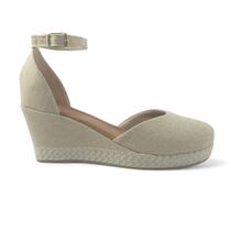 Sandália Feminina Anabela Sapato Feminino Fechado com Fivela Salto Plataforma