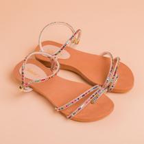 Sandália Feminina Anatômica Confortável Strass Luxo