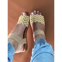 Sandália Feminina Anatômica Ortopédica Calce Fácil Elástico