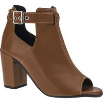 Sandália Feminina Ankle Boot Salto Alto Grosso Fecho Fivela