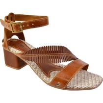 Sandália Feminina Artesanal Couro Rústico Salto Alto Bloco Quadrado Tiras Corte Laser Confortável SC75.20 Sandália Feminina Artesanal Couro Rústico Salto Alto Bloco Quadrado Tiras Corte Laser Confortável SC75.20