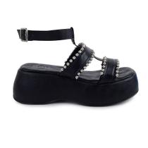 Sandália Feminina Azillê Plataforma Preta - 50410
