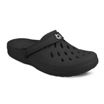 Sandália feminina babuch clog preta boa onda easy macia leve