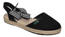 Sandália Feminina Baixa Flat De Amarrar Moleca 5673204 Preto Camurça 36