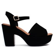 Sandália Feminina Bebecê Meia Pata Nobuck Preto