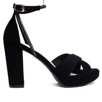 Sandália Feminina Bebecê Nobuck Meia Pata Preto