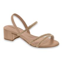 Sandalia Feminina Beira Rio Conforto Salto Baixo Bloco Festa Chic Elástico Brilho Strass Ref: 8345.647 Sandalia Feminina Beira Rio Conforto Salto Baixo Bloco Festa Chic Elástico Brilho Strass Ref: 8345.647
