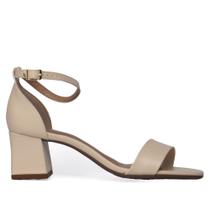 Sandália Feminina Beira Rio Napa Salto Bloco Creme Sandália Feminina Beira Rio Napa Salto Bloco Creme
