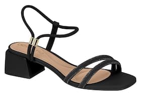 Sandália Feminina Beira Rio Salto Baixo Bloco Grosso Bico Quadrado strass Brilho Sandália Feminina Beira Rio Salto Baixo Bloco Grosso Bico Quadrado strass Brilho