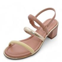 Sandália Feminina Beira Rio Salto Baixo REF: 8379237 NAPA-METALIZADO