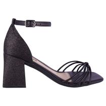 Sandália Feminina Bico Quadrado Salto Geometrico Bloco Tiras Brilho Lançamento Sandália Feminina Bico Quadrado Salto Geometrico Bloco Tiras Brilho Lançamento