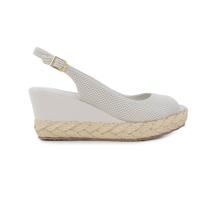 Sandália Feminina Bottero Anabela Slingback Off White - 3557 Sandália Feminina Bottero Anabela Slingback Off White - 3557