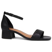 Sandália Feminina Bottero Couro Bico Quadrado Preta - 3567