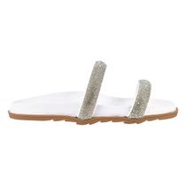 Sandalia Feminina Brilho Strass Branco 2 Tiras Sandalia Feminina Brilho Strass Branco 2 Tiras