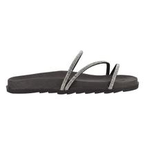 Sandalia Feminina Brilho Strass Confort Preto 3 Tiras Sandalia Feminina Brilho Strass Confort Preto 3 Tiras