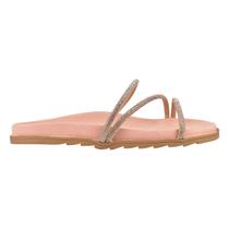 Sandalia Feminina Brilho Strass Confort Rosa 3 Tira Sandalia Feminina Brilho Strass Confort Rosa 3 Tira