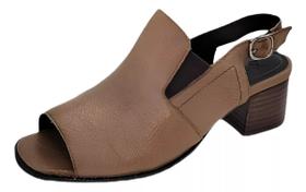 Sandália Feminina Capri em Couro Marrom Chamonix