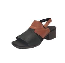 Sandália Feminina Capri em material sintético Militar/ Orange Solado Chamonix