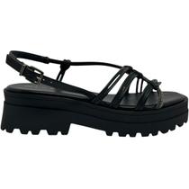 Sandália Feminina Casual Dia a Dia Passeio com Strass FlatForm Tratorada Ramarim 2538202