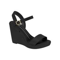 Sandalia Feminina Casual Social Anabela Moderna Moleca Confortavel Original 5411 - Preto