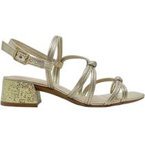 Sandália Feminina Casual Social Dia a Dia Passeio Trabalho com Brilho Tiras em Nó Salto Baixo Conforto Dakota Y6405 Sandália Feminina Casual Social Dia a Dia Passeio Trabalho com Brilho Tiras em Nó Salto Baixo Conforto Dakota Y6405