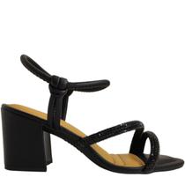 Sandália Feminina Casual Social Salto Grosso com Brilho Dakota Y6693