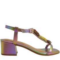 Sandália Feminina Casual Social Salto Médio com Pedrarias Ramarim 2330203