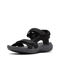 Sandália feminina Clarks Mira Bay, preta, têxtil, 8 de largura Sandália feminina Clarks Mira Bay, preta, têxtil, 8 de largura
