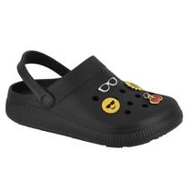 Sandália Feminina Clog Babuche Moleca Apliques Pathces Pin Sandália Feminina Clog Babuche Moleca Apliques Pathces Pin