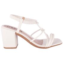 Sandália Feminina Colorida Calcefácil Salto Bloco