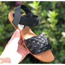 Sandália Feminina Com Elástico Calce Fácil Anatômica Ortopédica Aberta