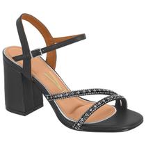 Sandália Feminina com Strass Salto Bloco Vizzano - 6409220