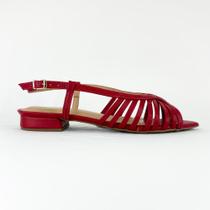 Sandália feminina com tiras e bico folha 1827