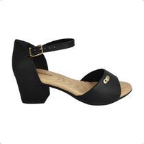 Sandalia feminina Comfortflex Calcanhar fechado salto grosso 57405 Sandalia feminina Comfortflex Calcanhar fechado salto grosso 57405