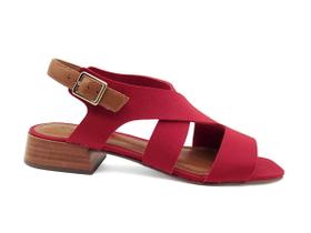 Sandália Feminina Confortaria Neoprene Vermelho 6741001 Salto Baixo Sandália Feminina Confortaria Neoprene Vermelho 6741001 Salto Baixo