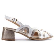Sandália Feminina Confortável Elegante Cristal Prata Cultha -