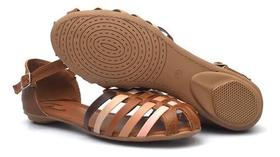 Sandália Feminina Couro Lana Pimenta Rasteira Confortável Sandália Feminina Couro Lana Pimenta Rasteira Confortável