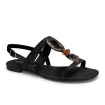 sandalia feminina dakota rasteira casual com fivela