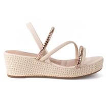 Sandália Feminina Dakota Salto Anabela Médio Calce Fácil