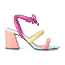 Sandália Feminina Dakota Salto Bloco Multicolor Amarração