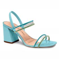 Sandália Feminina Dakota Salto Médio Bloco Pantalona Tira Vinil Conforto