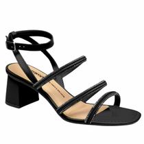 Sandália Feminina Dakota Tiras Finas Strass Brilho Salto Grosso Médio Conforto Sandália Feminina Dakota Tiras Finas Strass Brilho Salto Grosso Médio Conforto