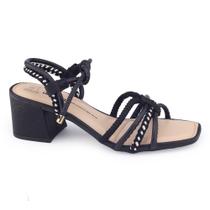 Sandália feminina Dakota Y0552 bloco médio corda amarração Sandália feminina Dakota Y0552 bloco médio corda amarração