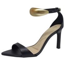 Sandália Feminina de Salto Médio Fino Elegante Chic Cacci