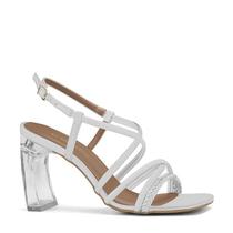 Sandália feminina di valentini 4813.08925 salto grosso transparente com 8,5cm de altura