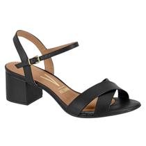Sandália Feminina Em X Salto Bloco Vizzano Original Confortável Social Sandália Feminina Em X Salto Bloco Vizzano Original Confortável Social