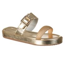 Sandalia Feminina Estilo Papete Com Brilho Fivela Ajustavel