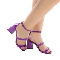 Sandalia Feminina Exclusiva Salto Geometrico Ref.3700