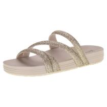 Sandália feminina flat glitter zaxy - 18956