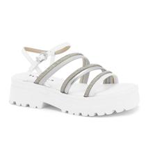 Sandália Feminina Flat Tratorada Strass Brilhso Ramarim 2538105